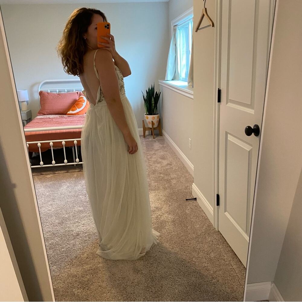 NWT Needle & Thread Bridal Cream Embellished Tulle Maxi Dress 4 - Picture 5 of 13